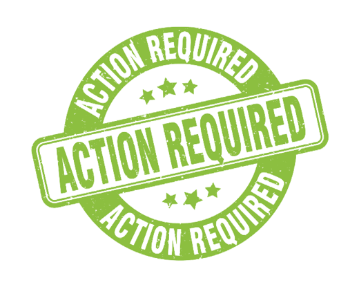 action required sign green